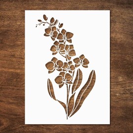 Orchid Stencil - Flower Stencils for Painting on Wood, Canvas, Paper, Fabric, Wall, Furniture - Stencils for Crafts Reusable for Art, Cards, Journaling & Pattern Template -Floral Stencil (6x8 inch)