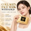 Collagen Face Mask with Gold, Hydrating Face Sheet Mask with