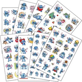 FEIFEI'S BOW 120pcs 6 Sheets Kids Toddlers Stitch Stickers Party Bag Fillers Boys Girls Teachers as Reward Craft Scrapbooking in Box Gift Set (Stitch)