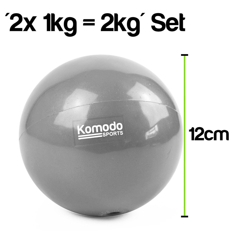 Komodo Weighted Toning Balls - Soft Pilates Yoga Training Pair