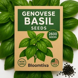 2600 Genovese Basil Seeds for Planting – Heirloom Non-GMO Herb Seeds for Hydroponic Garden Indoor & Outdoors Herb Garden - USA Grown, High Germination (Ocimum basilicum)