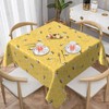 Summer Outdoor Tablecloth Square 54x54 Inch,Mustard Yellow Bee Table Cloth,Stain