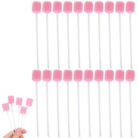 Hisopos Esponja de Esponja Swab, Desechables Hisopos Orales, Cuidado Oral Hisopos, Swab Dental Swabsticks para Limpieza de Del Diente, Dientes Limpieza de Los Hisopos (100, rosa)