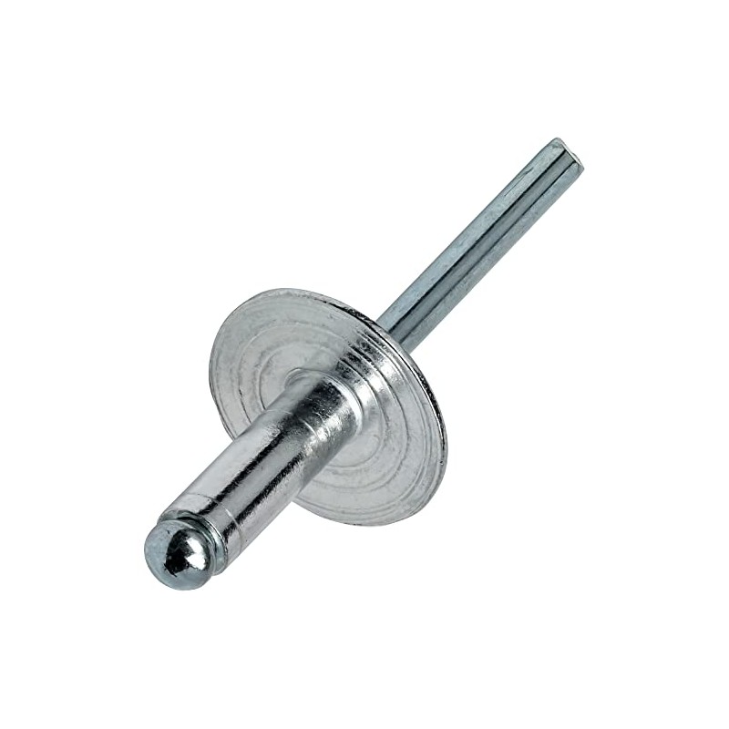 Large Flange Pop Rivets 1/8" x 3/8" Aluminum Body Steel