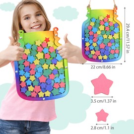 Zhanmai 11.57 x 8.66" Classroom Reward Jars for Kids Toddler Potty Training and Positive Behavior Reward Classroom Management Tools Jar for Kids Incentive Chart for Boys Girls (Colorful,Star)
