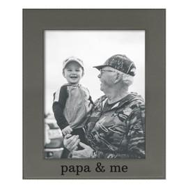 ThisWear Sentimental Frame for Papa from Grandchildren Papa and Me 8x10 Leatherette Photo Frame Grey