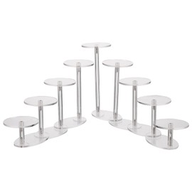 Cabilock Round Acrylic Display Riser Stand: 9 Animal Jewellery Display Stands Jewellery Towers Clear Round Acrylic Jewellery Clock Display Stands for Rings Earrings Mini Figures