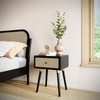 Bme Aurelia Solid Wood and Rattan Nightstand, Woven Cane End