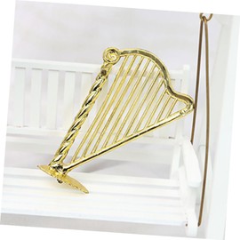HEMOTON Mini Harp Toy Models Doll House Stringed Instrument Harp for Doll House Smallest Harp Musical Instrument Model Mini Instrument Model Accessories Modeling Plastic