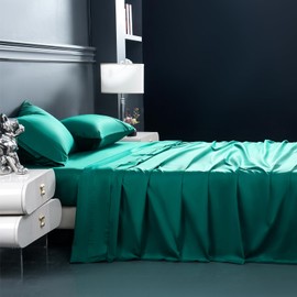Bedlifes 1200 Thread Count Egyptian Cotton Sheets King Size Set-100% Cotton Bed Sheets-Luxury Hotel Cooling Sheets-Breathable Soft Smooth-Sateen Weave-16 Deep Pocket-Emerald Green-King