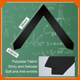 Giegxin 50 Pcs Unisex Graduation Stoles Bulk Adult Sublimation Blank Plain Sash Grad Satin Honor Stole(Black)