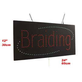 Braiding Sign, TOPKING Signage, LED Neon Open, Store, Window, Shop, Business, Display, Grand Opening Gift