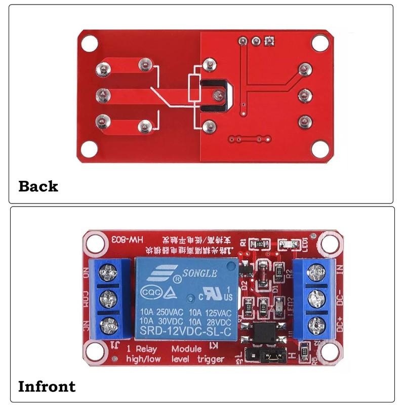 XUGERIP 4 PCS 12V 1 Channel Relay Module with Optocoupler