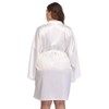 DandyChic Women's Plus Size Short Satin Kimono Robes Sleepwear Silky
