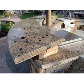 Teal Terrazzo Glass - American Specialty Glass – Flooring, Countertop, Concrete, Terrazzo Glass - 10 LB, Size 3