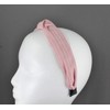 Pink White pinstripe turban knot headband stripe fabric covered band