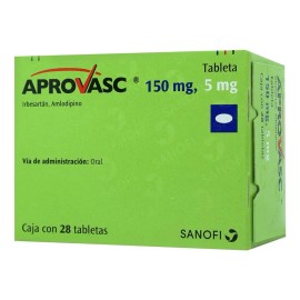 Aprovasc Tabletas 150 Mg/5 Mg, 28 Tabletas