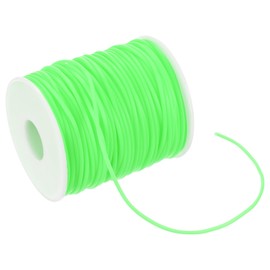 M METERXITY Hollow Pipe Tubing Rubber Cord, 54.7 Yards 2mm Stretchy String with 1.2mm Hole Elastic Strings Barber Cords for Jewelry Making/DIY Crafts/Necklaces/Bracelets [Light Green]