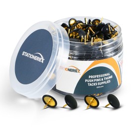 600 Black Thumb Tacks for Bulletin Board Thumb Tacks for Wall Corkboard Map Calendar Photo -Home Office Craft Projects Heavy Duty Plastic Head Steel Pin