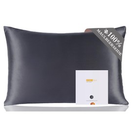 ZIMASILK 100% Mulberry Silk Pillowcase for Hair and Skin,Both Sides 19 Momme Silk, 1pc (40x60 cm, Space Grey)