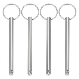 QUARKZMAN Quick Release Pins, Diameter 1/4 Inch (6 mm) Usable Length 2.64 Inches (67 mm) Total Length 4.02 Inches (102 mm) Bimini Top Pins Marine Hardware Carbon Steel for Boat Accessories, Pack of 4