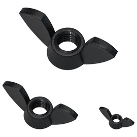 30 PCS M4 M6 M8 Nylon Wing Nuts,Hand Twist Tighten Butterfly Shapes Nut (Black)