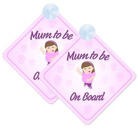 Mum to Be Baby on Board Sign for Car Twin Pack 2pcs Kids Safety Warning Car Signs