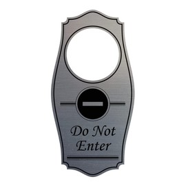 Signs ByLITA Do Not Enter Door Hanger - Brushed Silver, 4" x 8"