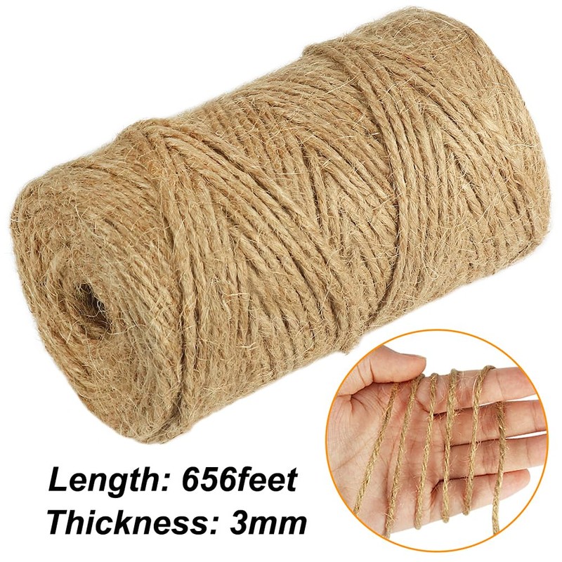 Vivifying 328 Feet Jute Twine, 2Pcs 3mm Jute Twine String