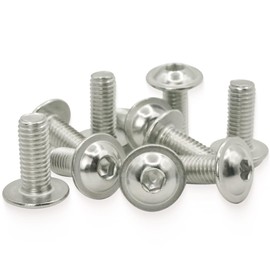Screws M5, Pack of 20 Rounded Head Screws Stainless Steel Screws M5 x 25 mm A2 V2A 304 Rustproof, MeHurr Hexagon Socket (ISK) Screws with Flange, Machine Screws ISO7380-2, Screw Full Thread