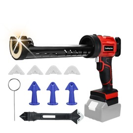 Cordless Caulking Gun for Li-ion Battery, Electric Caulk Adhesive Gun with 4 Adjustable Speeds, Drip-free Caulk Gun, 10oz/300m or 20oz/600ml Caulking Tool for Filling, Sealing(No Battery) (mtfba)