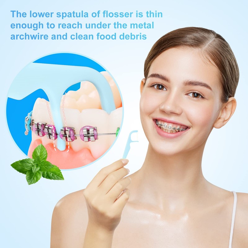 150 Count Mild Mint Braces Flossers for Adults & Kids,