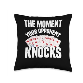 Gin Rummy Player Gin Rummy Card Game Set Tiles Gin Rummy Throw Pillow