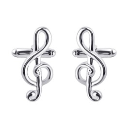 Miaija Musical Note Cufflinks Novelty Silver Music Lover Musician Cufflinks Music Teacher Jewelry Gifts for Adult Wedding Business Gift