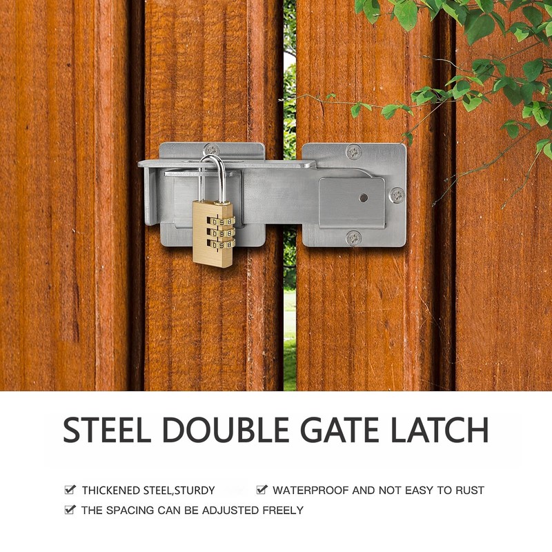 YuPinDiZu Double gate Latch with Padlock Holes, gate Latch for