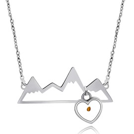 Uloveido Geometric Mountain Necklace for Women, Mountains and Outdoor Lovers Gifts, Mountain Range Necklace Mountain Jewelry, Nature Necklace Y634 (White)