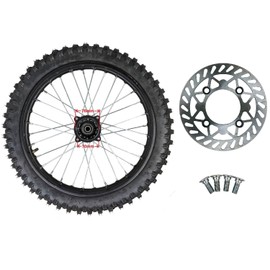 RedCap 19" Inch 70/100-19 Wheel Tire Rim and Inner tube with 15mm Bearing Assembly for 110cc 125cc 150cc Dirt Pit Bike Apollo DB27 RFZ CR80 CRF TaoTao SSR Includes Brake Rotor