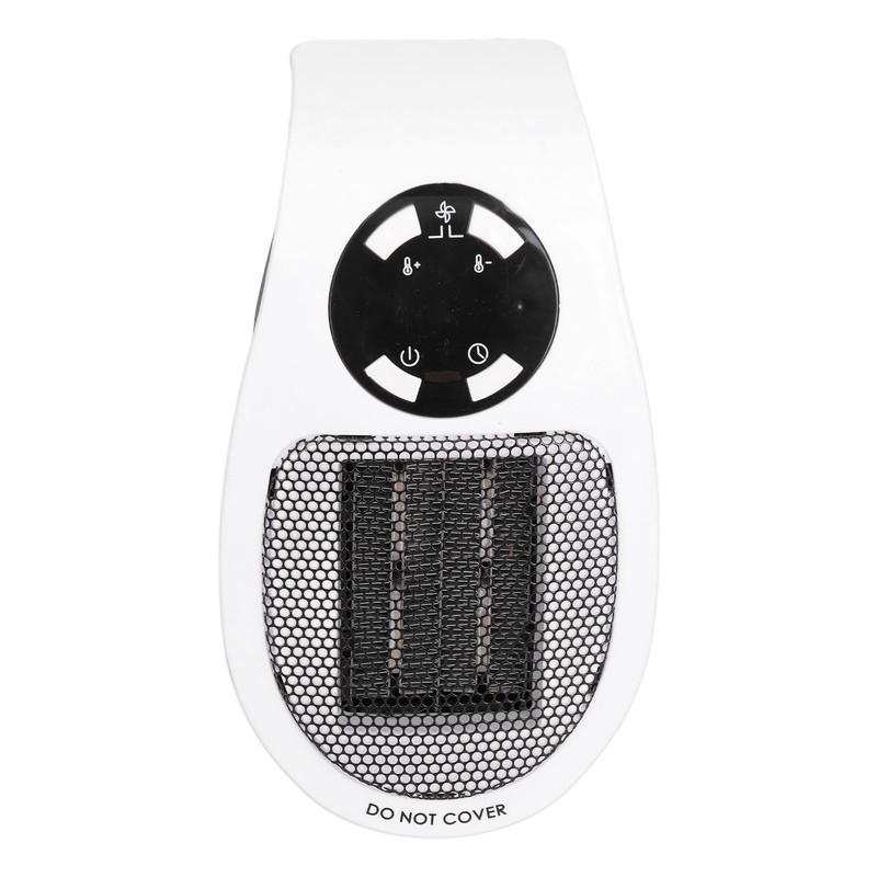 500W Black and White Mini Electric Heater Portable Wall Mounted