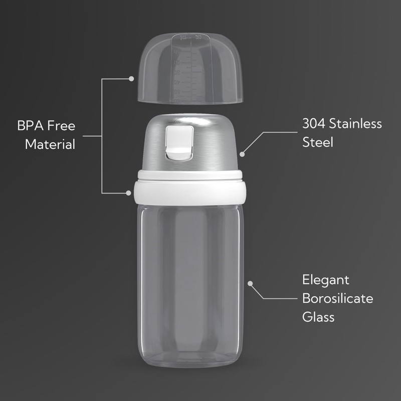 KTCHENDAO 2 in 1 Glass Salt Shaker with Side Pour