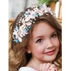 IYOU Flower Girl Headpiece White Seashell Pearl Headbands Floral Communion