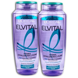 Loreal Elvital Hydra Hyaluronic Pure Shampoo 2 x 300 ml Pack of 2