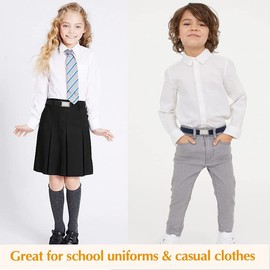 WERFORU Children's Adjustable Magnetic Belt Boys Girls Elastic Belt with Simple Magnetic Buckle, A-black+blue