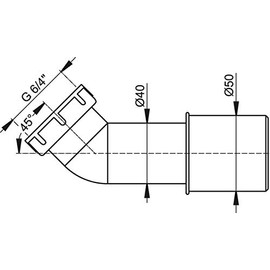 Drain Elbow for Drain Fitting Shower Tray 45 Degrees 6/4 Inch