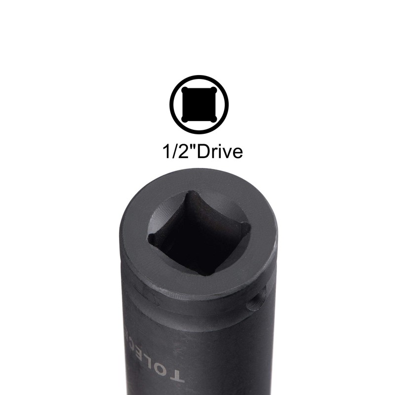 sourcing map 1/2-Inch Drive 18mm 12-Point Deep Impact Socket, CR-MO