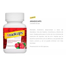Remedio, Herbolario con Extracto de Arandano Diente de Leon Cola de Caballo Cocolmeca Coadyuvante para Mal Orin y Retencin de Liquidos Frasco con 30  