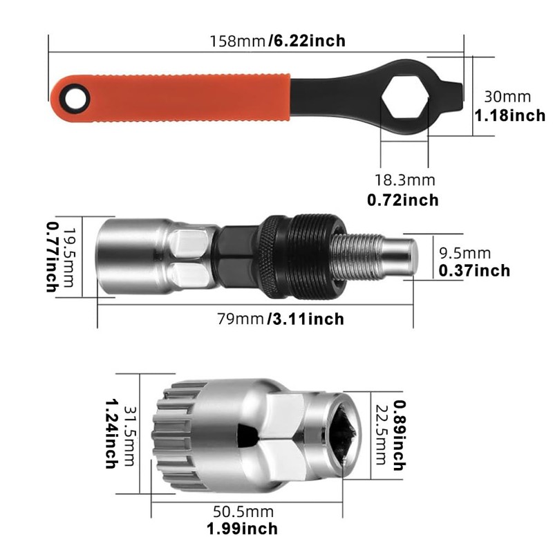 POHOVE Bicycle Crank Puller and Bottom Bracket Tool with 16