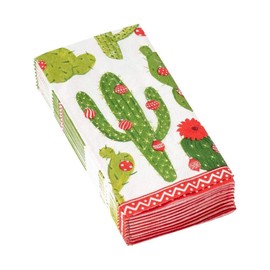 Caspari Merry Cactus Facial Tissue Hankies in Ivory - Pack of 10