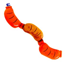 PAWTY Sausage Interactive Dog Toy with Crinkle Paper - Puppy Birthday Gift Treat Slots for Mental Enrichment - Cute Chew Toy Small Medium Dogs - Durable Reinforced Tug Toy for Aggressive Tough Biter