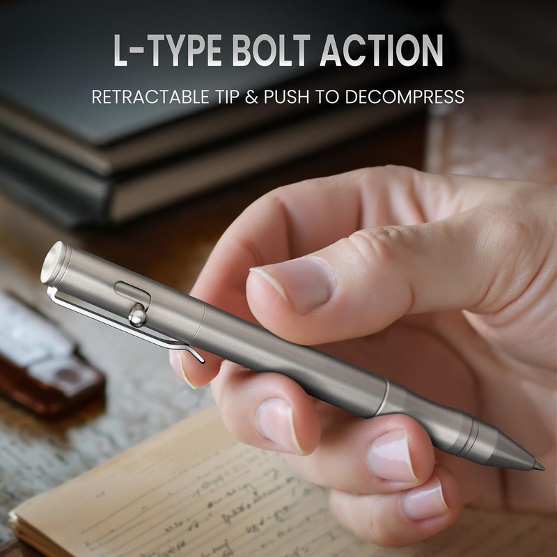 Origin-Joy 1 Pack Stainless Steel Bolt Action Pen Set, Heavy