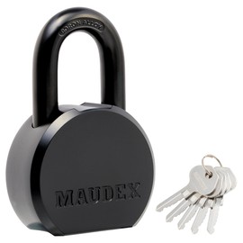 Maudex® PML65 Professional Grade Padlock - High Security with Boron Alloy Shackle, All-Weather Protection, 5 Brass Keys. for Storage Units, Gates & Commercial Security